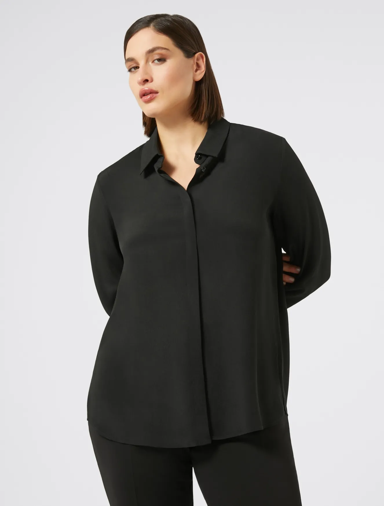 Camicia in crêpe de Chine di misto seta