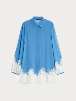 Camicia in georgette e pizzo con top