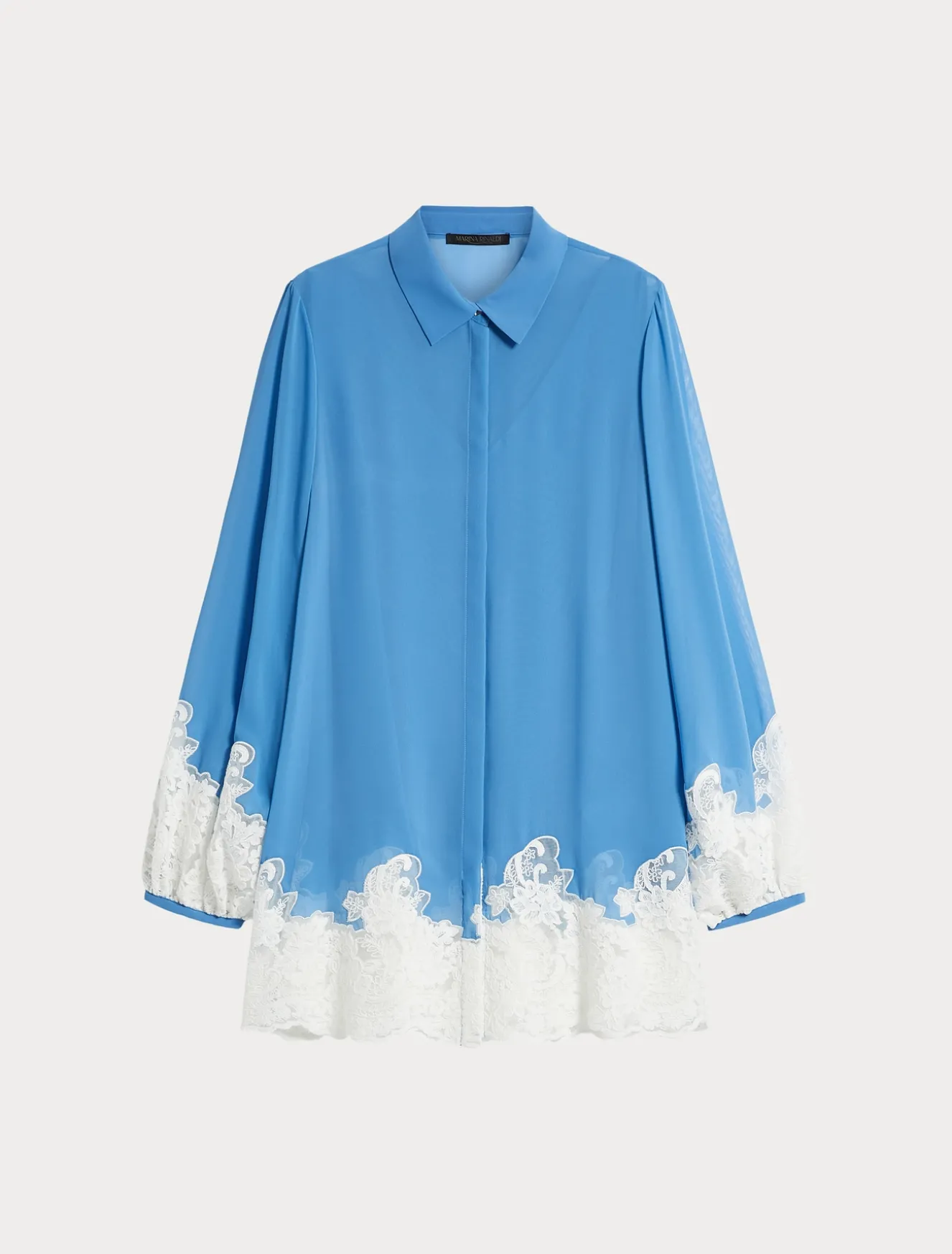 Camicia in georgette e pizzo con top