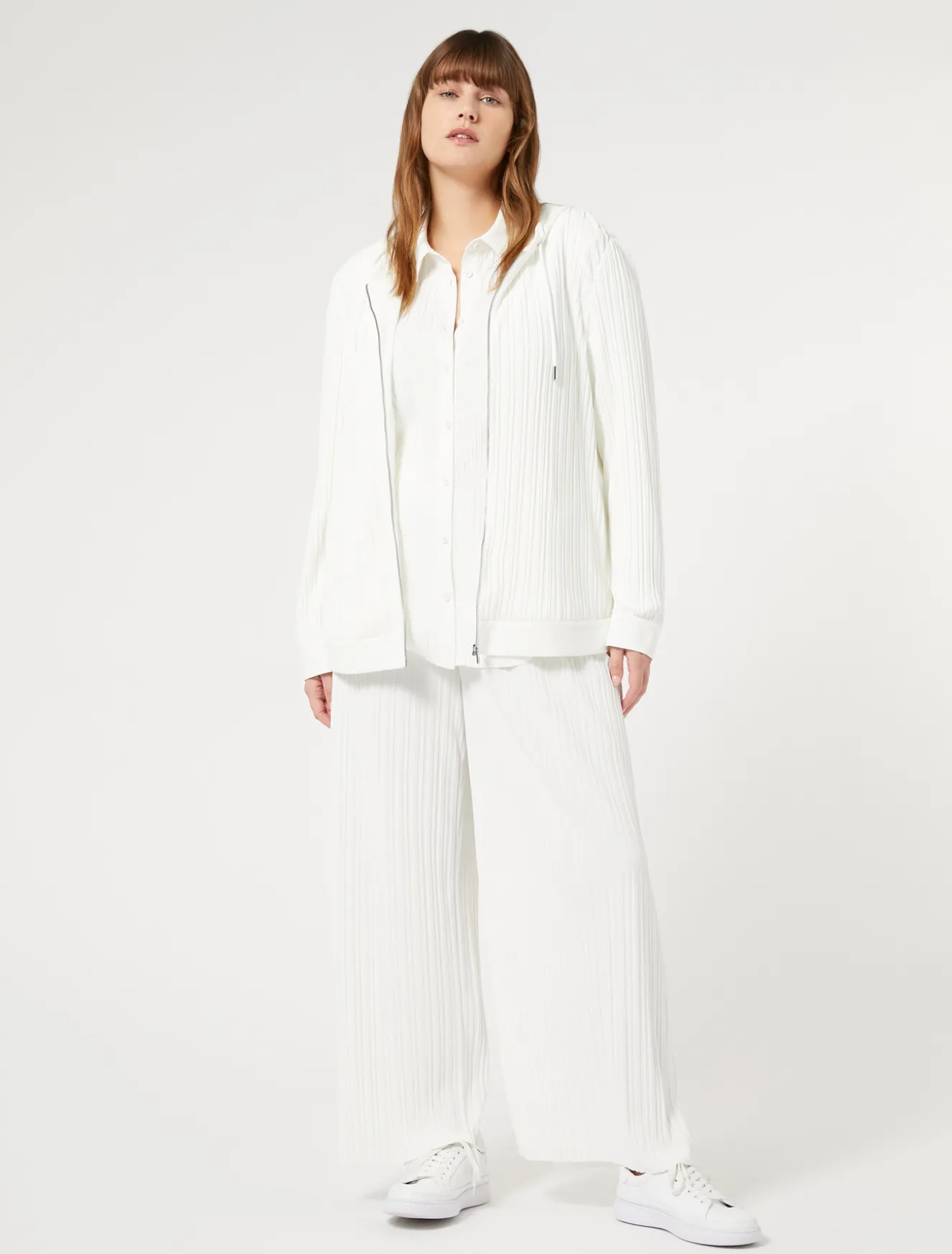 Camicia in jersey plissé
