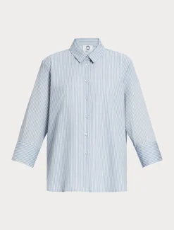 Camicia in misto cotone tinto filo