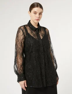 Camicia in pizzo con paillettes