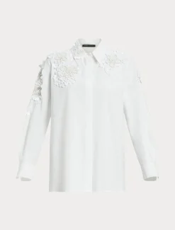 Camicia in popeline con paillettes