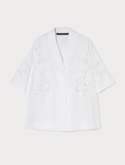 Camicia in popeline con ricamo