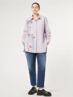 Camicia in popeline con ricamo