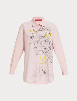 Camicia in popeline con ricamo