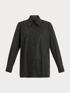 Camicia in popeline con strass