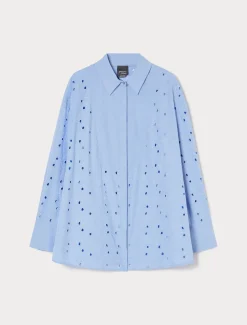 Camicia in popeline ricamato