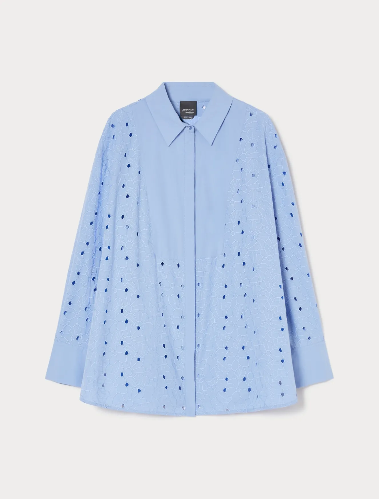 Camicia in popeline ricamato