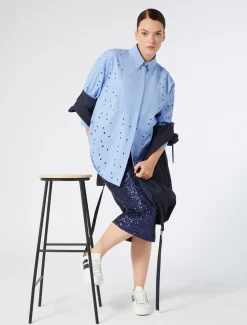 Camicia in popeline ricamato