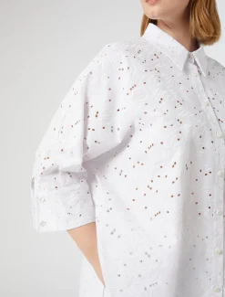 Camicia in popeline sangallo