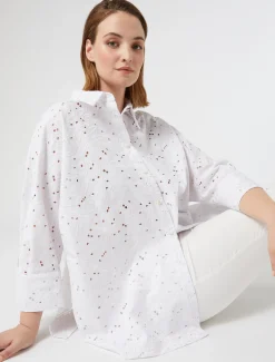 Camicia in popeline sangallo