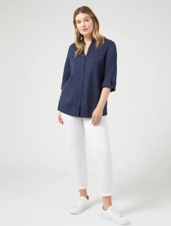 Camicia in popeline stretch