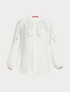 Camicia in viscosa con ricamo