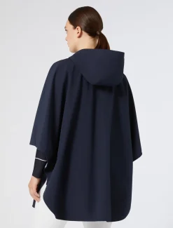 Cappa in tela e jersey mélange