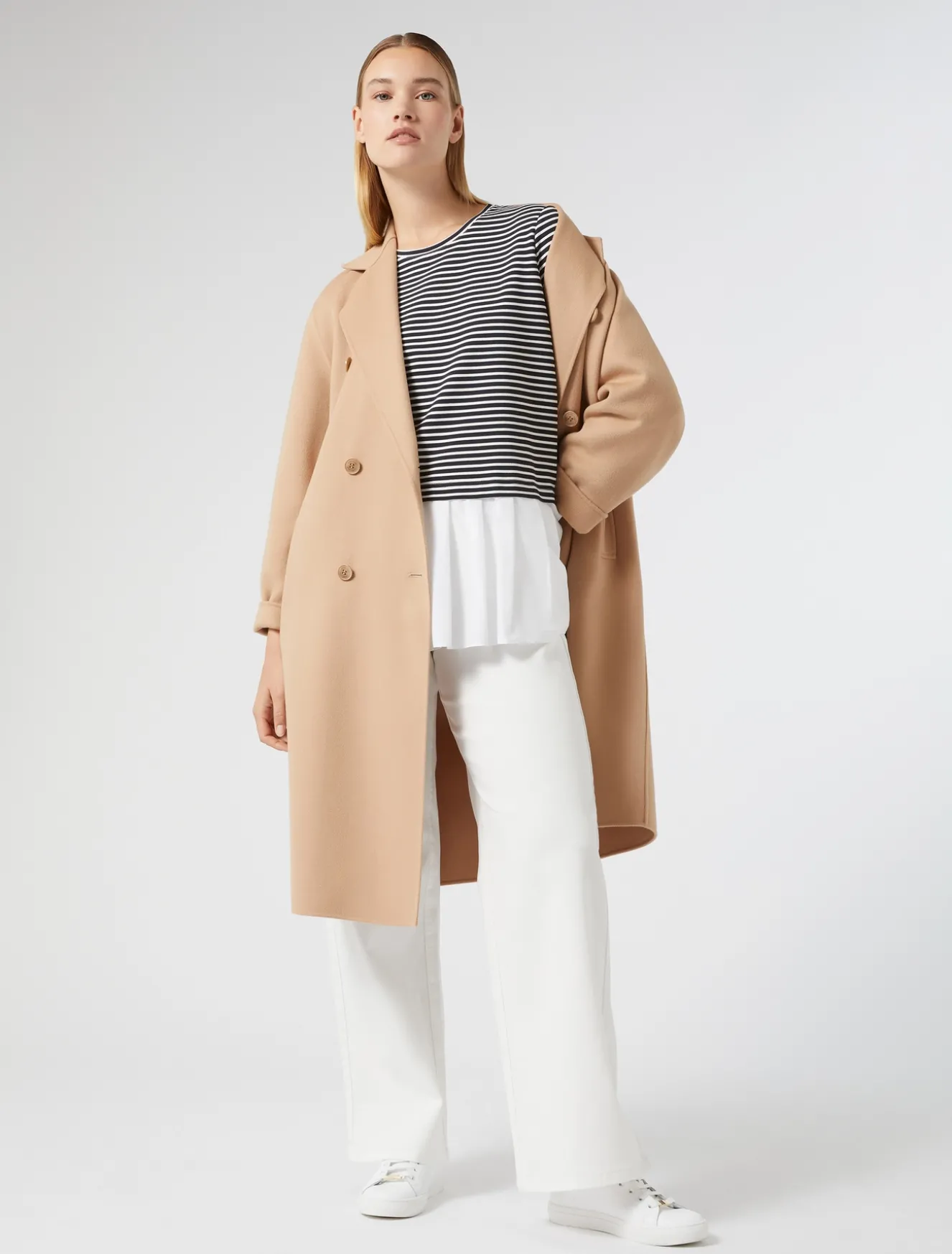 Cappotto in double di misto lana