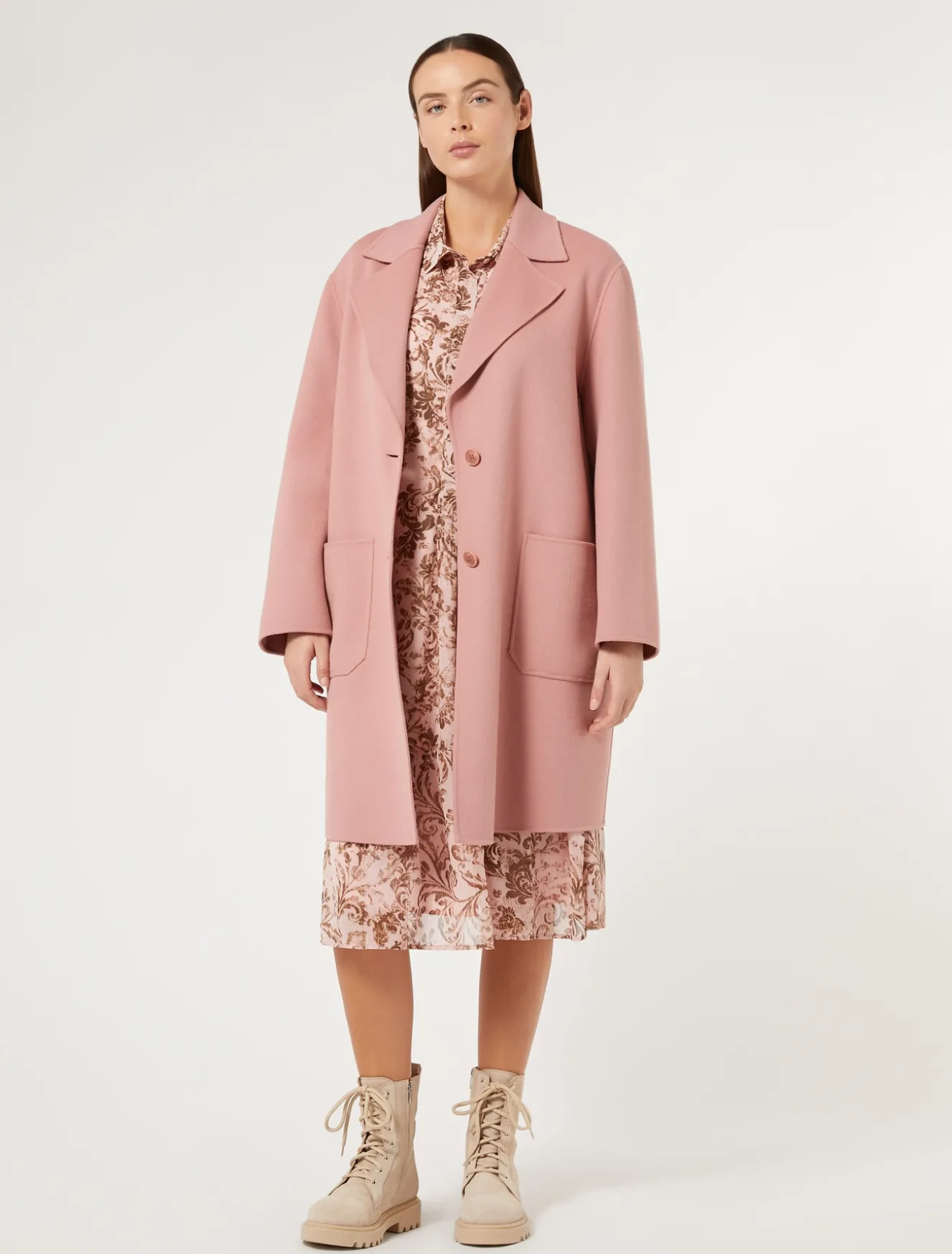 Cappotto in double di misto lana