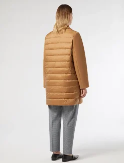 Cappotto in panno jersey e tela di nylon antigoccia