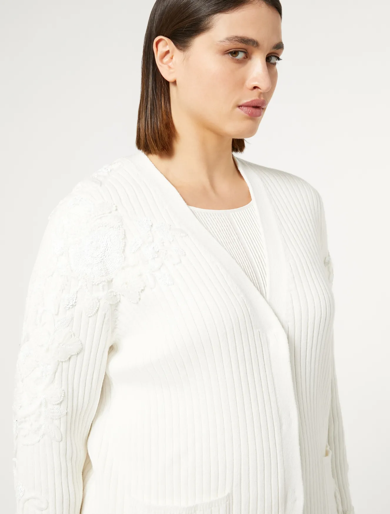 Cardigan in cotone con ricami