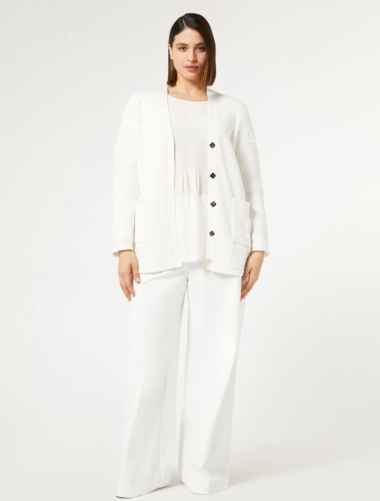 Cardigan in cotone con ricami