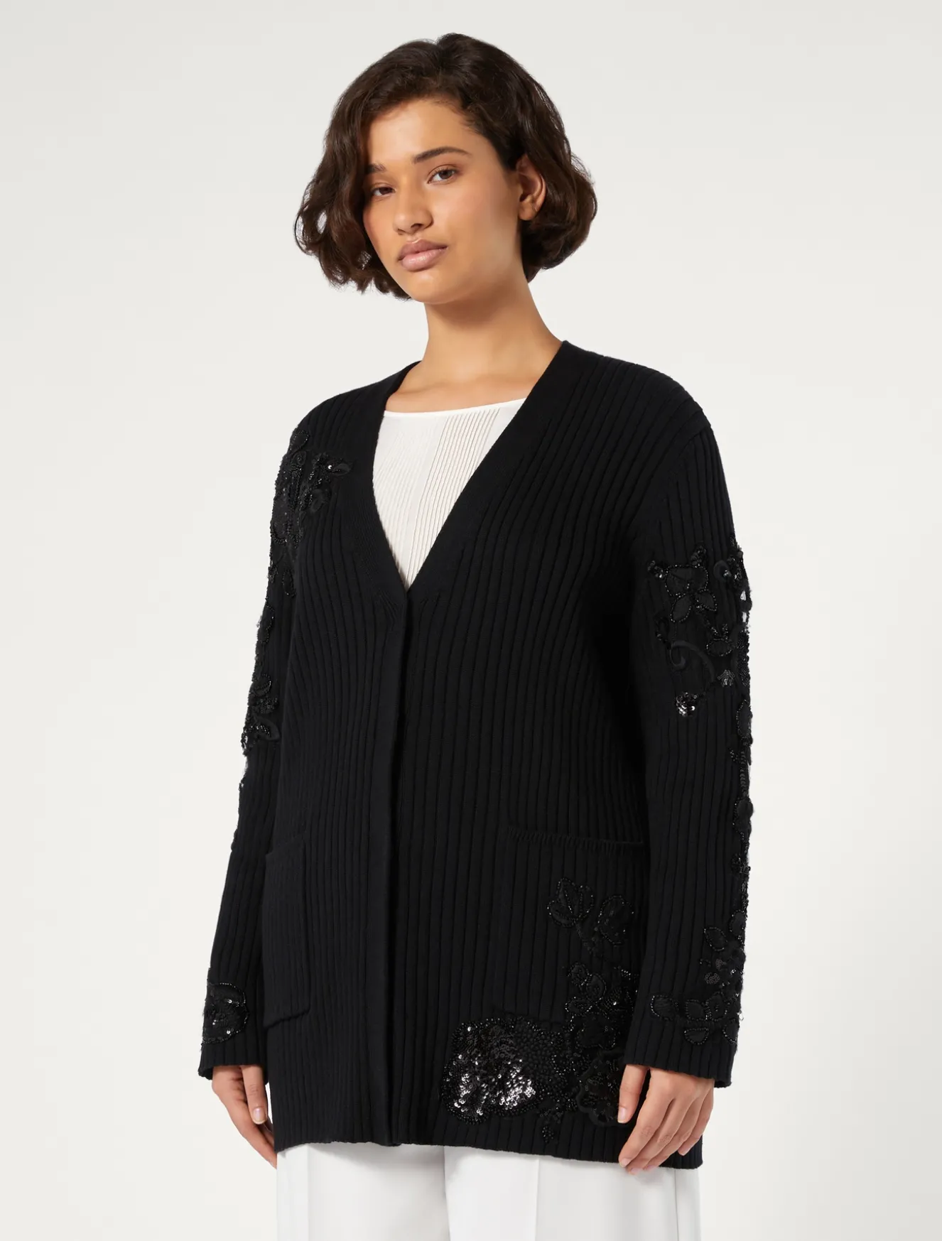 Cardigan in cotone con ricami