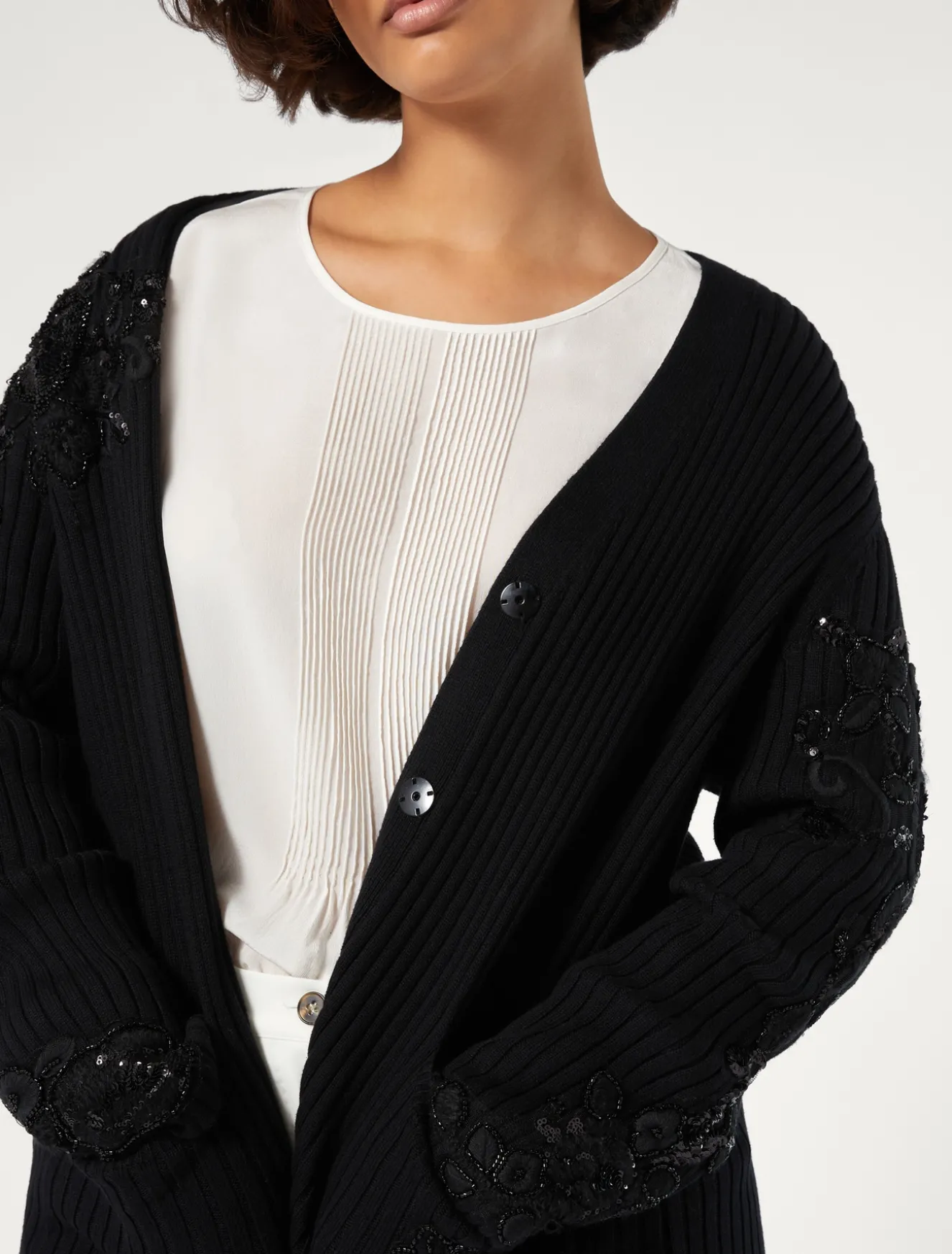 Cardigan in cotone con ricami