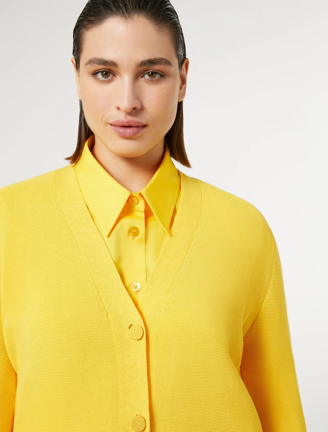 Cardigan in cotone crêpe