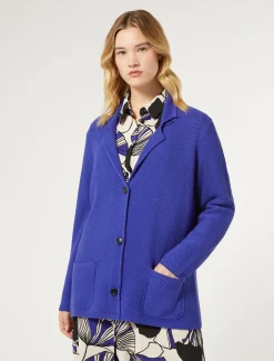 Cardigan in filato di maglia e lana