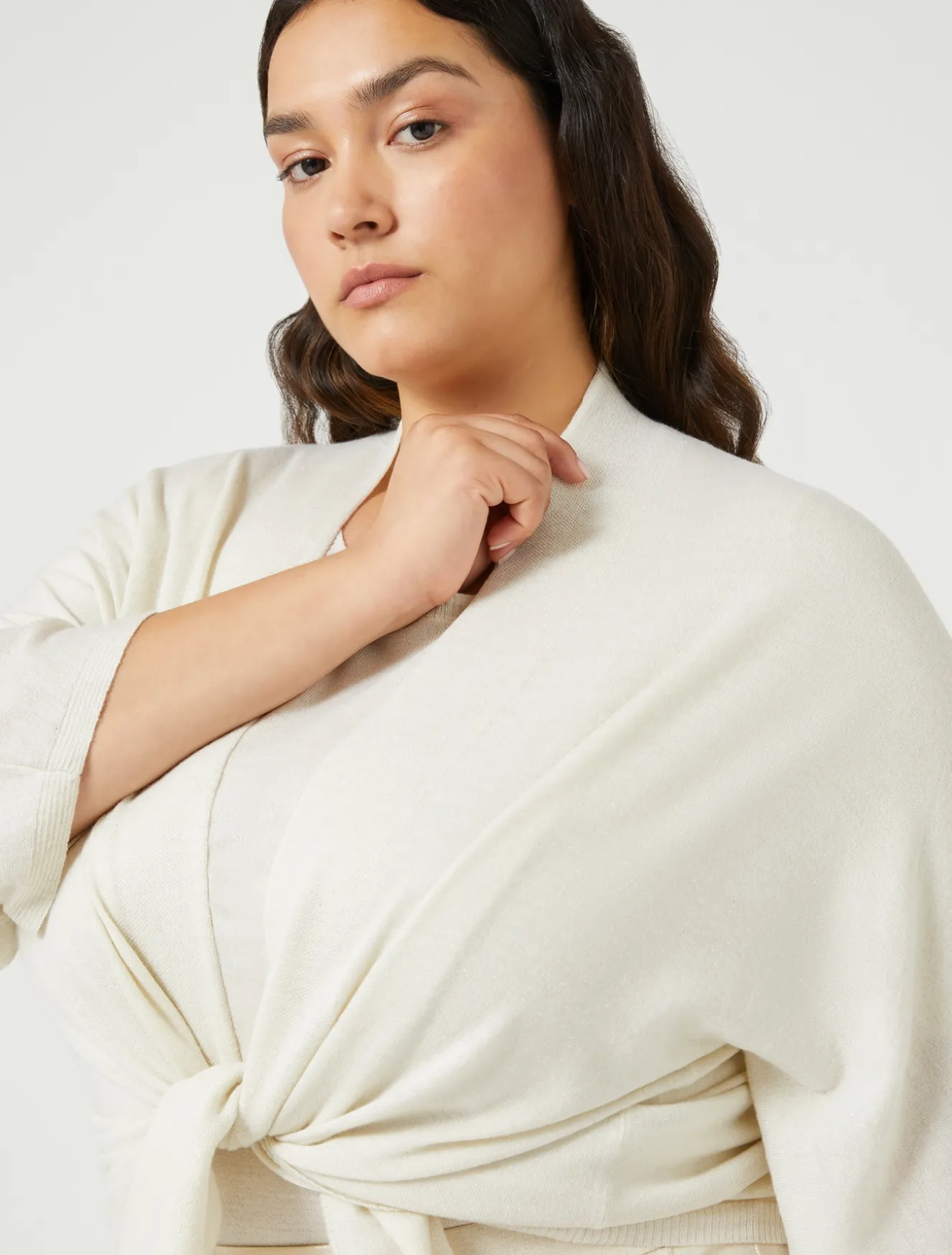 Cardigan in lana metallizzata