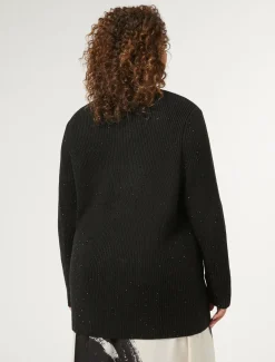 Cardigan in misto lana con strass