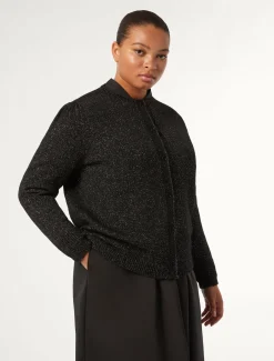 Cardigan in misto lana e lurex