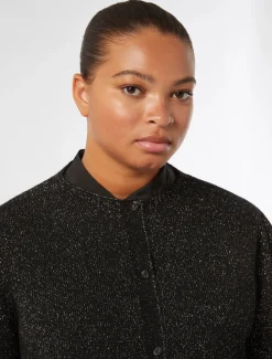 Cardigan in misto lana e lurex