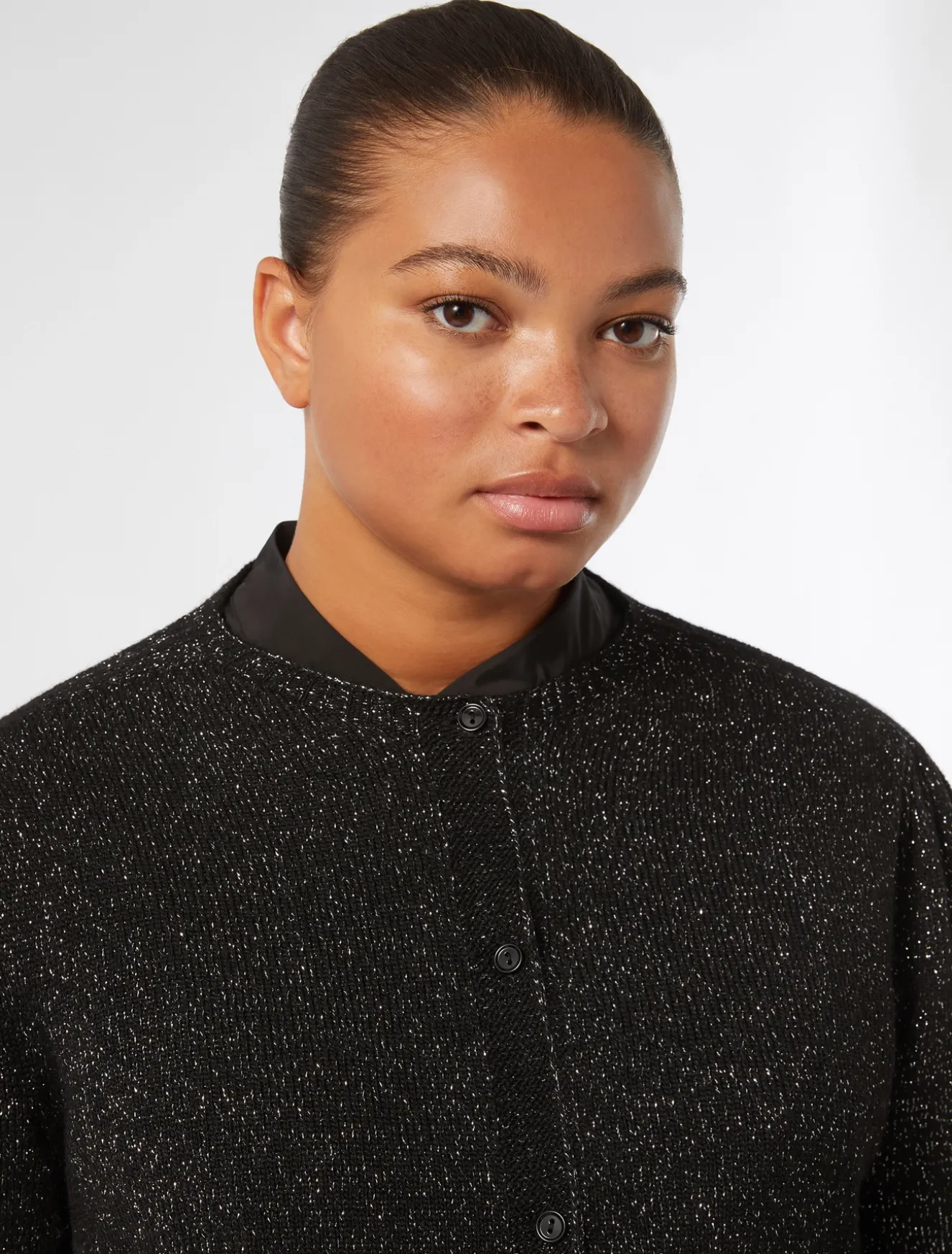 Cardigan in misto lana e lurex