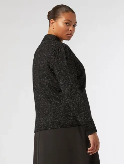 Cardigan in misto lana e lurex