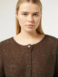 Cardigan in mohair e paillettes