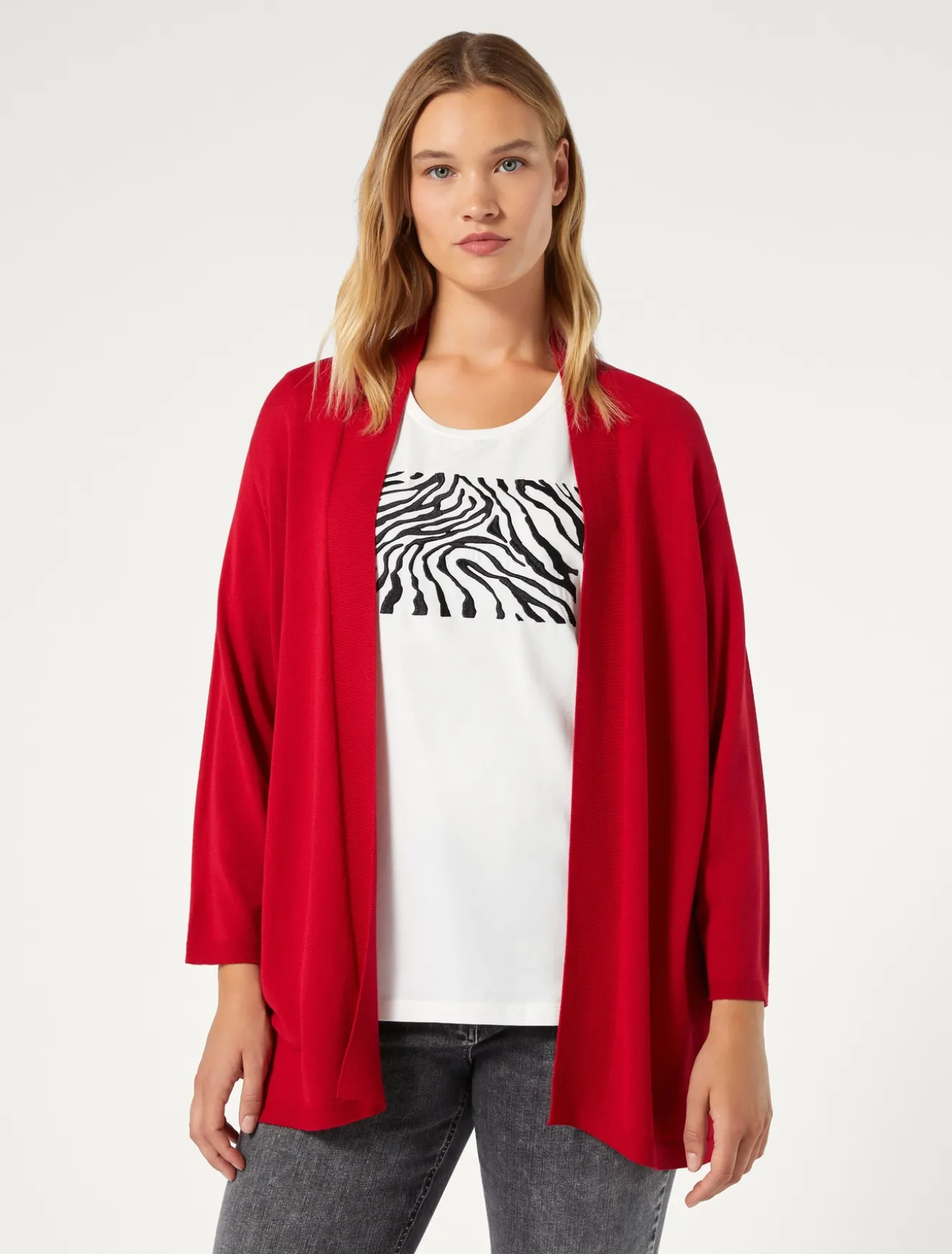 Cardigan in viscosa stretch crêpe