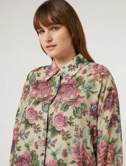 Casacca in voile di cotone e seta