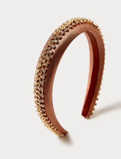 Cerchietto in raso ricamato