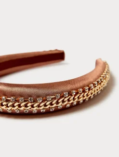 Cerchietto in raso ricamato