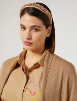 Cerchietto in raso ricamato