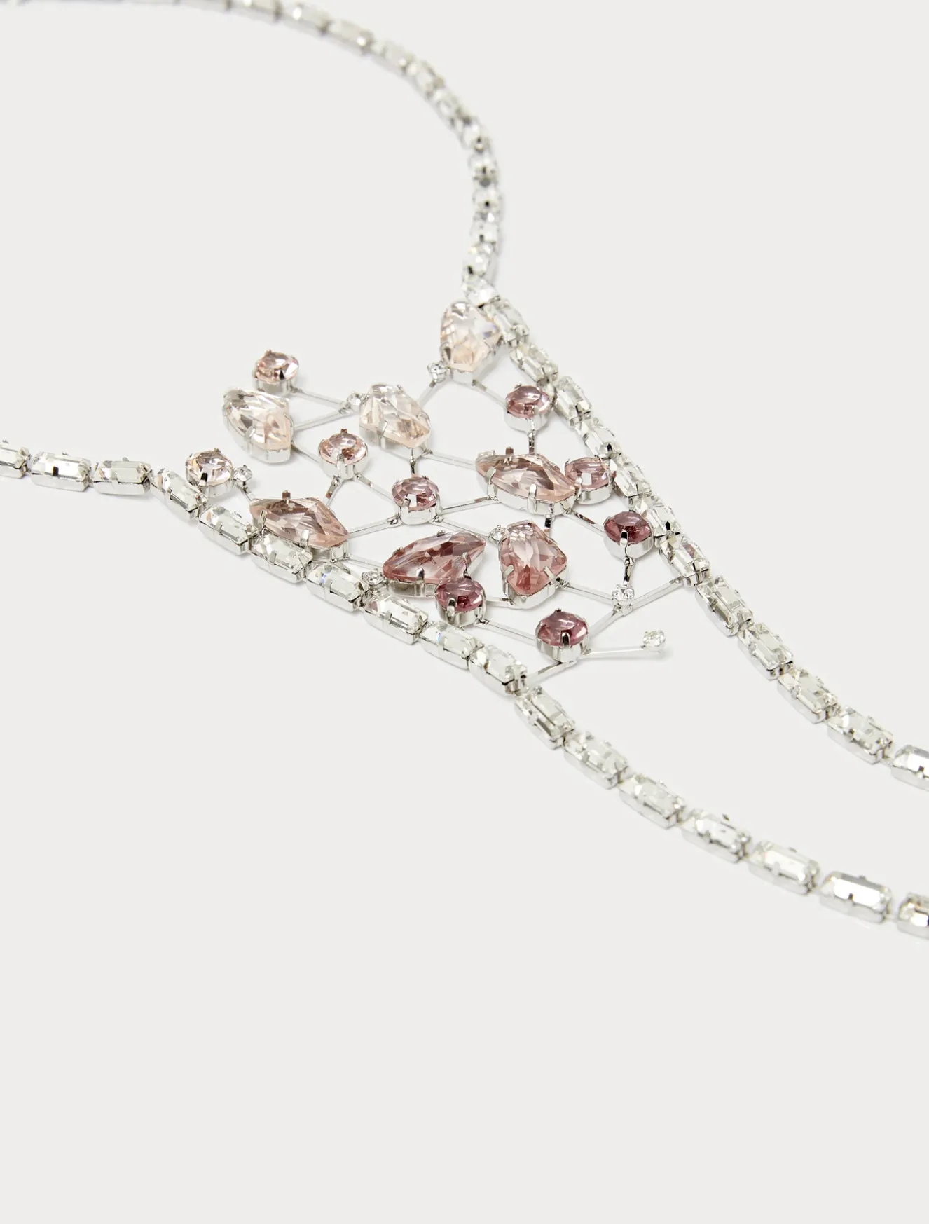 Collana con baguette e strass