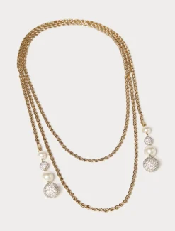 Collana torchon con perle