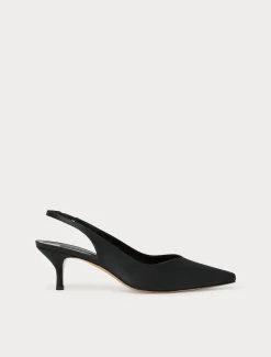Décolleté sling back in raso