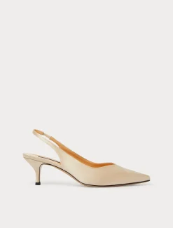 Décolleté sling back in raso