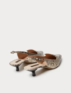 Décolleté slingback in pelle