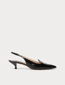 Décolleté slingback in pelle