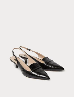 Décolleté slingback in pelle