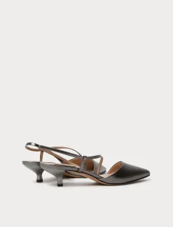 Décolleté slingback in pelle