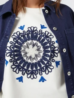 Felpa in jersey con ricami