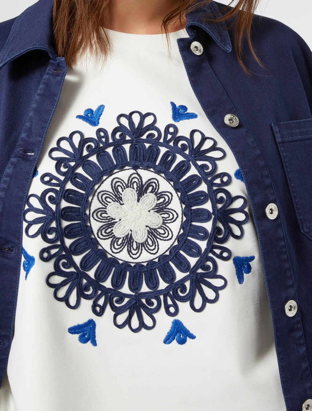 Felpa in jersey con ricami